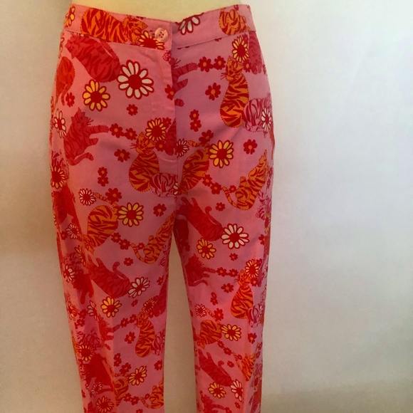 Lilly Pulitzer Pants - Lily Pulitzer Vintage Pink Tango Tiger Capri